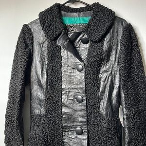 1960s Persian Wool + leather princess coat